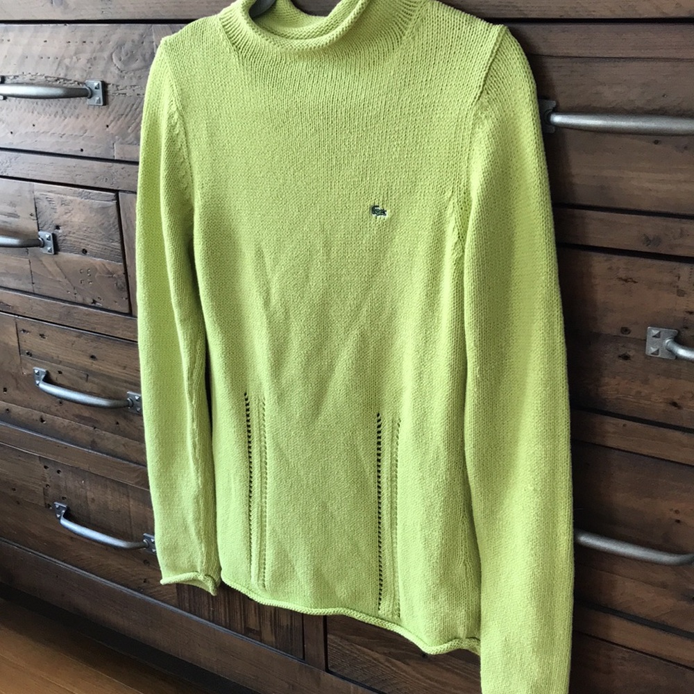 Lacoste Chartreuse Mock Neck Sweater - Picture 7 of 13
